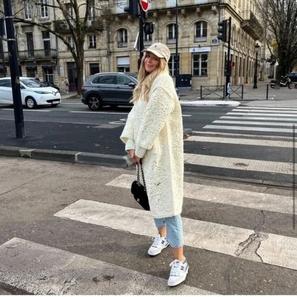 RARE ZARA STRUCTURED WOOL BLEND KNIT COAT - Picture 8 of 16